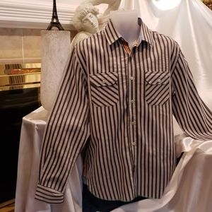 Arnold Zimberg striped shirt with velvet piping an